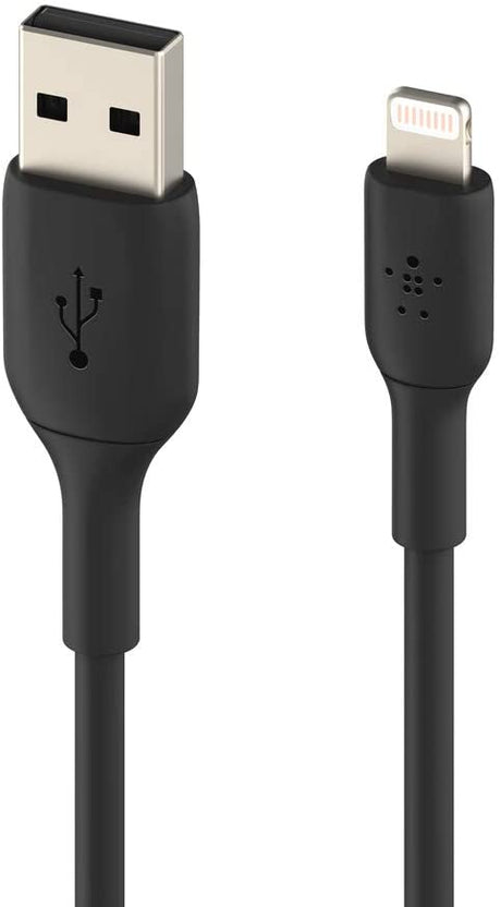 Belkin Lightning Cable (Boost Charge Lightning to USB Cable for iPhone, iPad, AirPods) MFi-Certified iPhone Charging Cable (6.5ft/2m, Black) PVC 6.6 FT Black