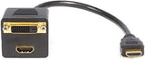 StarTech.com 1 ft. (0.3 m) HDMI Splitter Cable - 2 Port - HDMI to HDMI and DVI-D Adapter - HDMI Splitter (HDMISPL1DH) Black