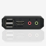 IOGEAR 2-Port USB HDMI Cabled KVM - 4K@60Hz - Hotkey/Remote Button Switch - USB 2.0 Mouse Port Can Be Use As USB Hub and USB Peripheral Sharing - Xbox / PS4/5 - Windows, Mac and Linux - GCS92HU