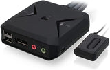 IOGEAR 2-Port USB DisplayPort Cable KVM Switch - 4K 30Hz - Remote Switch Button - Plug n Play - USB Expandable With USB Hub - 7.1 HD Audio - Mac Win - GCS52DP 2-Port DisplayPort