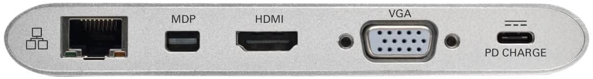 Tripp Lite USB 3.1 Gen 1 USB-C Docking Station w/ USB-A, HDMI, VGA, mDP, Gigabit Ethernet, Mem Card, 3.5mm &amp; USB-C PD Charging, USB C, USB Type C, USB Type-C (U442-DOCK1)