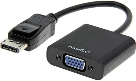 Rocstor DisplayPort to VGA Video Adapter Converter - 1 X DisplayPort Male Video - 1 X HD-15 Female