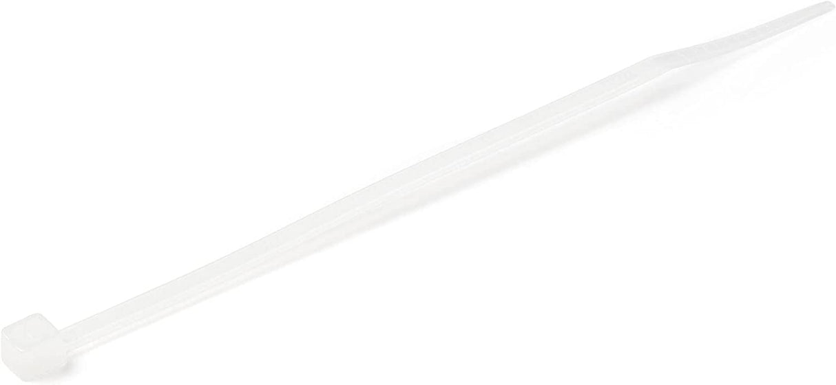 StarTech.com 4"(10cm) Cable Ties - 1/16"(2mm) Wide, 7/8"(22mm) Bundle Diameter, 18lb(8kg) Tensile Strength, Nylon Self Locking Zip Ties with Curved Tip - 94V-2/UL Listed, 1000 Pack - White 4 in | 18 lbs (8kg) Standard w/Self Locking 1000