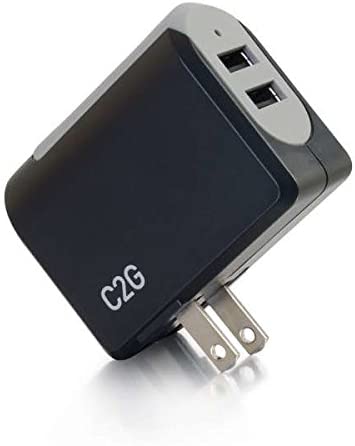 C2g/ cables to go C2G 20276 2-Port USB Wall Charger - AC to USB Adapter, 5V 4.8A Output