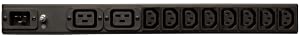 Tripp Lite Basic PDU, 14 Outlets (12 C13, 2 C19), 100-240V, C20 with L6-20P Adapter, 1.6-3.8kW, 12 ft. Cord, 1U Rack-Mount Single-Phase PDU (PDUH20DV),Black