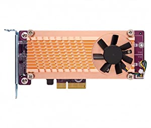 QNAP QM2-2P-344 Dual M.2 PCIe SSD Expansion Card, Supports up to Two M.2 2280/22110 Form Factor M.2 PCIe (Gen3 x4) SSDs, PCIe Gen3 x4 Host Interface, Low-Profile Bracket pre-Loaded, 2 x SSD M.2 PCIe NVMe 2 x SSD QM2-2P-344