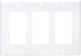 Tripp Lite Triple Gang Wall Plate, 3-Gang Decora Style Face Plate, Device Plate Cover, Vertical, White (N042-100-WH) Triple-Gang Face Plate