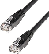 StarTech.com 25ft CAT6 Ethernet Cable - Black CAT 6 Gigabit Ethernet Wire -650MHz 100W PoE++ RJ45 UTP Molded Category 6 Network/Patch Cord w/Strain Relief/Fluke Tested UL/TIA Certified (C6PATCH25BK) Black 25 ft / 7.6 m 1 Pack