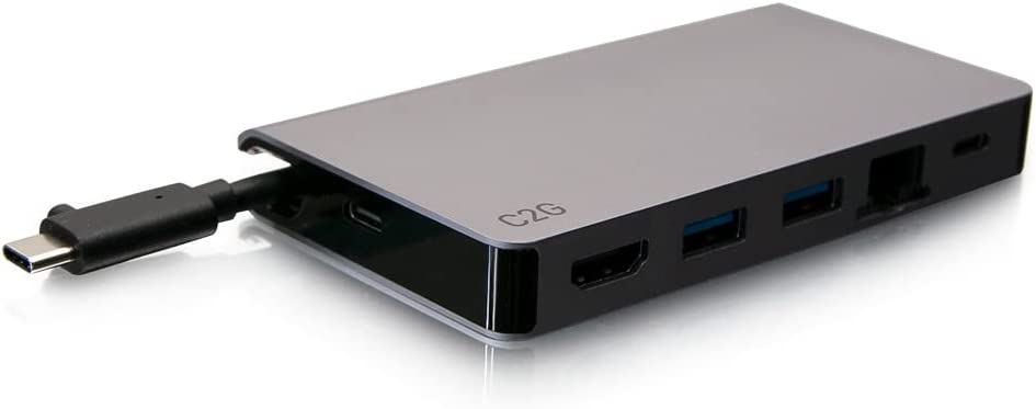 C2g/ cables to go C2G USB-C Travel Dock with HDMI, 2X USB-A, Ethernet, and USB-C Power Delivery up to 100W - 4K 30Hz