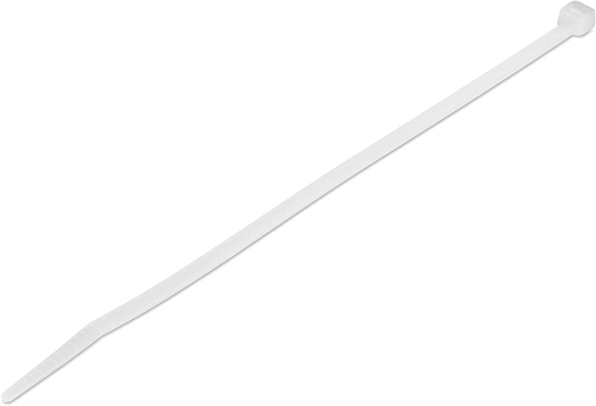 StarTech.com 8"(20cm) Cable Ties - 1/8"(4mm) Wide, 2-1/8"(55mm) Bundle Diameter, 50lb(22kg) Tensile Strength, Nylon Self Locking Zip Ties with Curved Tip - 94V-2/UL Listed, 100 Pack - White 8 in | 50 lbs (22kg) Standard w/Self Locking 100