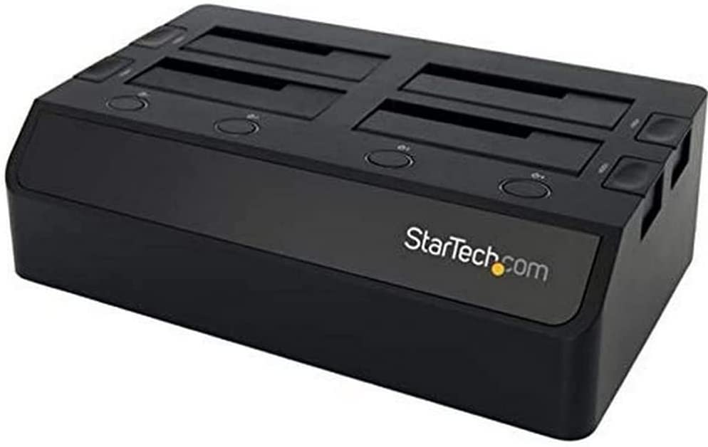 StarTech.com 4-Bay USB 3.0 To SATA Hard Drive Docking Station, USB Hard Drive Dock, External 2.5/3.5" SATA III SSD/HDD Docking Station, Hot-Swap Hard Drive Bay, Top-Loading (SDOCK4U33) USB 3.0 3.3" x 6.7" x 11.2"