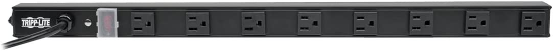 Tripp Lite 8 Outlet Power Strip, 120V, 15A, NEMA 5-15R, 5-15P Plug, Black, 24" (PS2408B) 8 Outlet, 15ft Cord (Black)