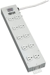 Tripp Lite 10 Outlet Home &amp; Office Power Strip, 15ft Cord with 5-15P Plug, Light Gray (TLM1015NC)