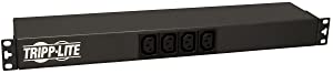Tripp Lite Basic PDU, 14 Outlets (12 C13, 2 C19), 208/240V, NEMA L6-20P Input, 3.3/3.8kW, 15 ft. Cord, 1U Rack-Mount Single-Phase PDU (PDUH20HVL6), Black Basic (L6-20P Only) PDU