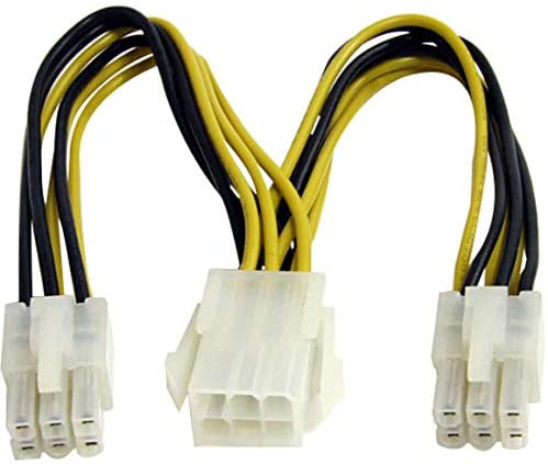 StarTech.com 6in PCI Express Power Splitter Cable - Power splitter - 6 pin PCIe power (M) to 6 pin PCIe power (F) - 5.9 in - yellow - PCIEXSPLIT6