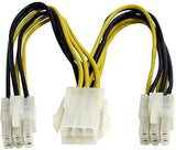 StarTech.com 6in PCI Express Power Splitter Cable - Power splitter - 6 pin PCIe power (M) to 6 pin PCIe power (F) - 5.9 in - yellow - PCIEXSPLIT6