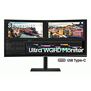 SAMSUNG ViewFinity S34A654UBN 34" UW-QHD Curved Screen LED LCD Monitor - 21:9 - Black - 34" Class - Vertical Alignment (VA) - 3440 x 1440-1.07 Billion Colors - FreeSync - 350 Nit - 5 ms