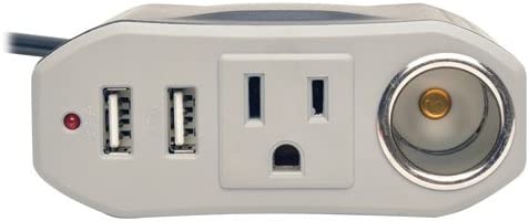 TRIPP LITE TRPPV100USB, 100-Watt Powerverter with 1 AC Outlet, 2 USB Charging Ports and 12-Volt Receptacle