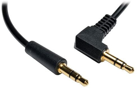 TRIPP LITE P312-003-RA 3-Feet 3.5mm Mini Stereo Audio Cable with One Right Angle Plug M/M,Black One Right Angle Plug 3-Feet