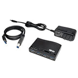 Tripp Lite 4-Port USB-A 3.0 SuperSpeed Hub, 5 Gbps Transfer Speed USB Type-A (U360-004-R),Black 4-Port Hub