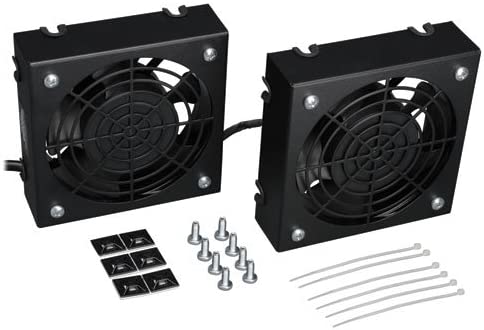 Tripp Lite Wall-Mount Roof Fan Kit, 2 High-Performance Fans, 120V, 210 CFM, 5-15P Plug, 2-Year Warranty (SRFANWM)