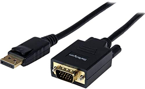 StarTech.com 6ft (1.8m) DisplayPort to VGA Cable - Active DisplayPort to VGA Adapter Cable - 1080p Video - DP to VGA Monitor Cable - DP 1.2 to VGA Converter - Latching DP Connector (DP2VGAMM6)