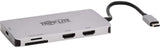 Tripp Lite USB-C Two-Monitor HDMI Laptop/Smart Phone Docking Station, 4K @ 60 Hz (4:4:4), USB-A Hub, SD &amp; MicroSD Memory Card, 100W Power Delivery USB-C Charging, 3-Year Warranty (U442-DOCK8-GG) Two-Monitor HDMI USB Hub