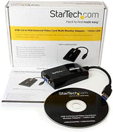 StarTech.com USB 3.0 to VGA Display Adapter 1920x1200 1080p, DisplayLink Certified, Video Converter w/ External Graphics Card - Mac &amp; PC (USB32VGAPRO), Black USB 3.0 to VGA Adapter
