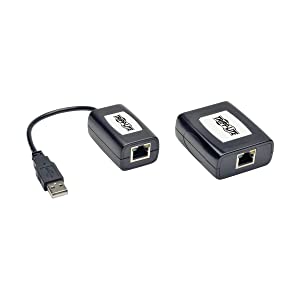 Tripp Lite 1-Port USB 2.0 Over Cat5/Cat6 Ethernet Cable Extender Kit, International Plug Adapters for North America, UK, EU, &amp; Australia - 164 Feet / 50 Meters, 1-Year Warranty (B203-101-PNPINT)