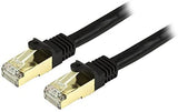 StarTech.com 15ft CAT6a Ethernet Cable - 10 Gigabit Shielded Snagless RJ45 100W PoE Patch Cord - 10GbE STP Network Cable w/Strain Relief - Black Fluke Tested/Wiring is UL Certified/TIA (C6ASPAT15BK) 15 ft / 4.5m Black