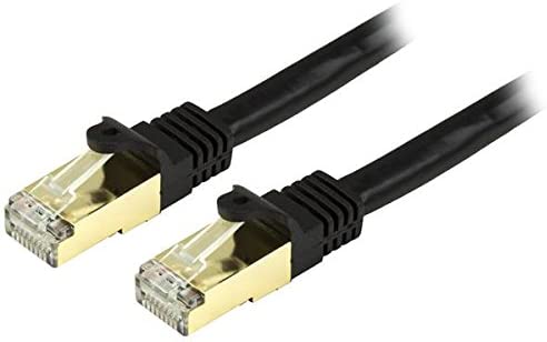 StarTech.com 2ft CAT6a Ethernet Cable - 10 Gigabit Shielded Snagless RJ45 100W PoE Patch Cord - 10GbE STP Network Cable w/Strain Relief - Black Fluke Tested/Wiring is UL Certified/TIA (C6ASPAT2BK) 2 ft / 0.5m Black