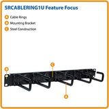 Tripp Lite SRCABLERINGVRT SmartRack 6 Feet Vertical Cable Manager Flexible ring type &amp; toolless mounting Flexible Rings Black Vertical
