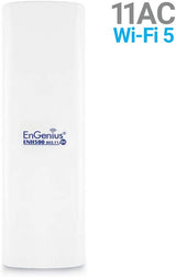 EnGenius Technologies ENH500v3 Wi-Fi 5 Wave 2 Outdoor AC867 5GHz Plug-n-Play Wireless Bridge, PTP/PTMP, IP55, 27dBm, 16 dBi High-Gain Antenna, Long Range up to 5 Miles, Gigabit Port [1-Pack] 1 Pack 11ac 867mbps Bridge