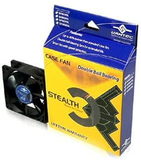 Vantec Stealth SF8025L 80x80x25mmDouble Ball Bearing Silent Case Fan (Black) 80x80x25 mm