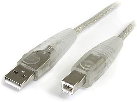 StarTech.com 10 ft Transparent USB 2.0 Cable - A to B - USB cable - USB (M) to USB Type B (M) - USB 2.0 - 10 ft - molded - transparent - USB2HAB10T Transparent 10 ft / 3m