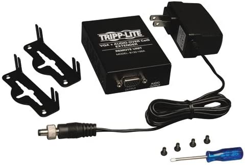 Tripp Lite VGA with Audio Over Cat5 / Cat6 Extender, Receiver 1920x1440 at 60Hz(B132-100A),Black Receiver VGA +Audio