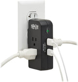 Tripp Lite Wall Surge Protector Power Strip Multi Outlet Extender, 3-Outlets &amp; 2 USB Ports, 5-15P Direct Plug, 1050 Joules, 1875 Watts &amp; Dollar 5,000 Insurance (SK3BUAM) 3-Outlets, 2 USB