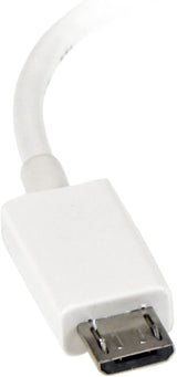 StarTech.com 5in White Micro USB to USB OTG Host Adapter M/F - Micro USB Male to USB A Female On-The-Go Host Cable Adapter - White (UUSBOTGW) 5in / 13cm White