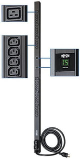 Tripp Lite Metered PDU, 30A, 30 Outlets (6-C19 &amp; 24-C13), 208/240V, L6-30P, 10 ft. Cord, 0U Vertical Rack-Mount Power (PDUMV30HV) Metered (30 Outlet)