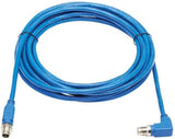 Tripp Lite M12 X-Code Right-Angle Cat6 Ethernet Cable Blue (M/M), 1 Gbps, UTP, UL CMR-LP Certified for 60W PoE, Heavy-Duty IP68 Rating, 9.8 Feet / 3 Meters, (NM12-603-03M-BL) Right-Angle M12 9.8 ft / 3M