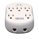 Tripp Lite 5 Outlet Surge Protector Power Strip, Direct Plug In, RJ11 Protection, Lifetime Warranty &amp; $15,000 INSURANCE (SK5TEL-0),White 5 Outlet + TEL Power Strip