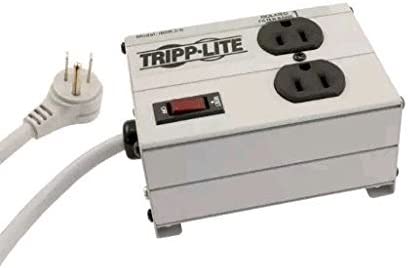Tripp Lite IBAR2-6D Isobar 2 Outlet Surge Protector Power Strip, 6ft Cord, Right-Angle Plug, Metal, Lifetime Limited Warranty &amp; Dollar 25,000 Insurance 2 Outlet 6 ft Cord Power Strip