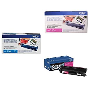 Brother Genuine Cyan, Magenta and Yellow Toner Cartridge Set, TN210C, TN210M, TN210Y