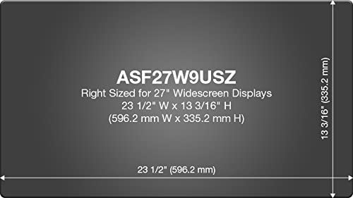 Targus 4Vu Privacy Screen Filter for 27-Inch Widescreen (16:9 Ratio) Monitor, Landscape/Portrait View, Blue Light Filter to Protect Eye Strain (ASF27W9USZ) 27 inch Widescreen (16:9 Ratio)