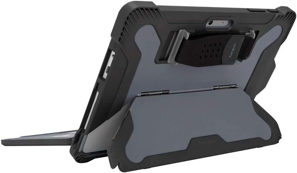 Targus SafePort Rugged Microsoft Surface Go 2 and Surface Go Case Cover with Hands Free Kickstand, Military Grade Drop-Safe Protection, Stylus Holder, Secure Closure, Gray (THD491GL) Black