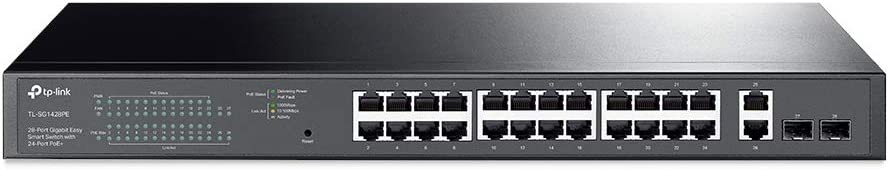 TP-Link TL-SG1428PE - 28-Port Gigabit Easy Smart Switch with 24-Port PoE+ - Limited 28 Ports - Manageable - 2 Layer Supported - Modular - 2 SFP Slots - 27 W Power Consumption - 250