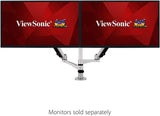 ViewSonic LCD-DMA-002 Spring-Loaded Dual Monitor Mounting Arm with Vesa Mount up to Two 27" Monitors 27-Inch Monitors