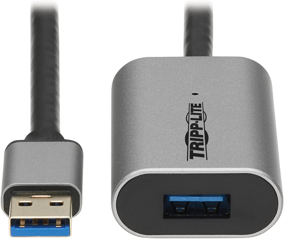 Tripp Lite USB-A Active Extension Repeater Cable 3.2 Gen 1 Aluminum M/F 10M (U330-10M-AL)