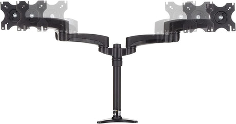 StarTech.com Desk Mount Dual Monitor Arm - Articulating - Supports Monitors 12'' to 24'' - Adjustable VESA Monitor Arm - Grommet or Desk Mount - Black (ARMDUAL) Desk Mount Articulating Arms