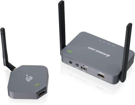 IOGEAR HDMI Wireless Video 4K HD TV Connection Kit - 4K@30Hz - Wireless 2.4/5GHz w/WPA-2 Encryption - Up to 100Ft - Mirror or Extend Mode - Win Mac OS iOS Android Chrome - GWKIT4K